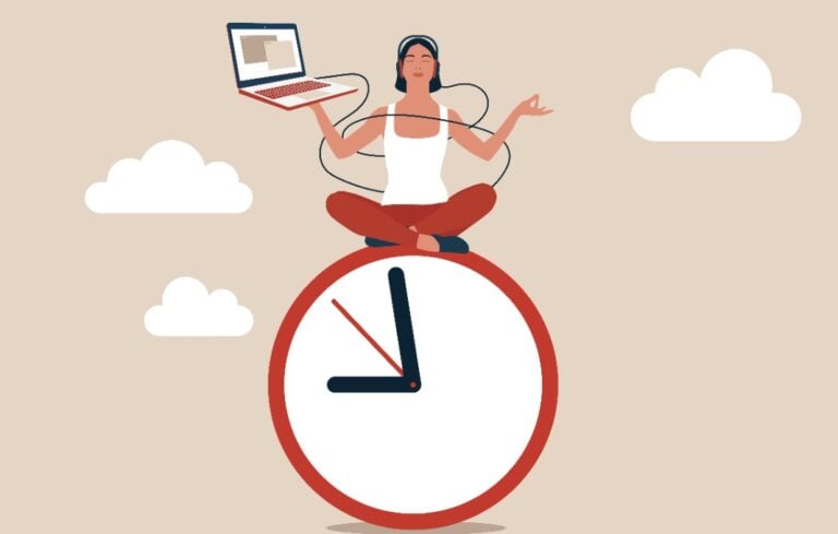 Woman enjoying flex work