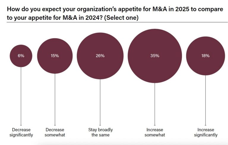 Appetite for M&A in 2025